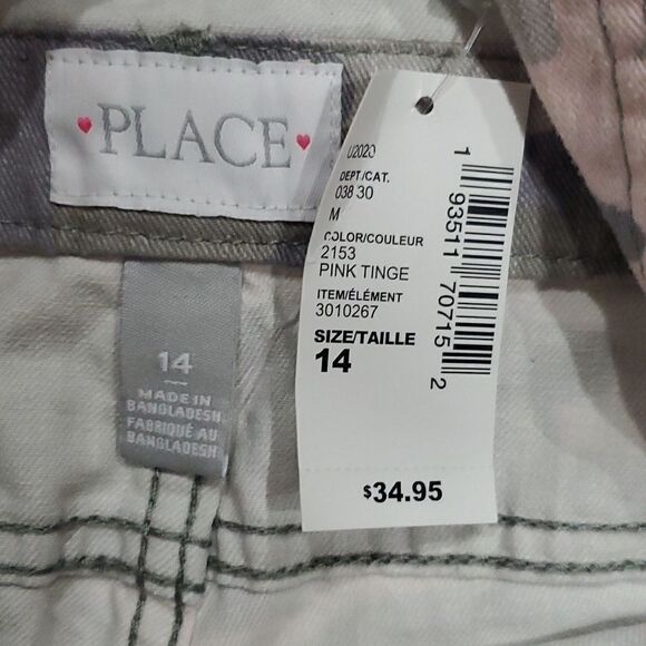 New The Childrens Place Girls Shortall in Pink Tinge Camo Size 14 - Picture 12 of 13